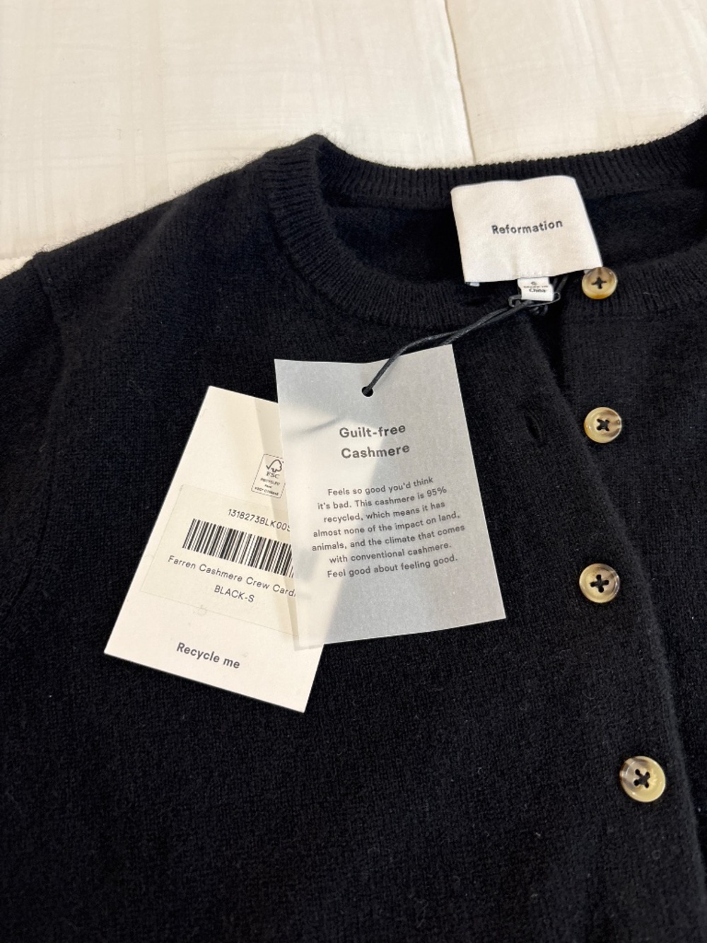 Farren Cashmere Crew Cardigan - Picture 6 of 7